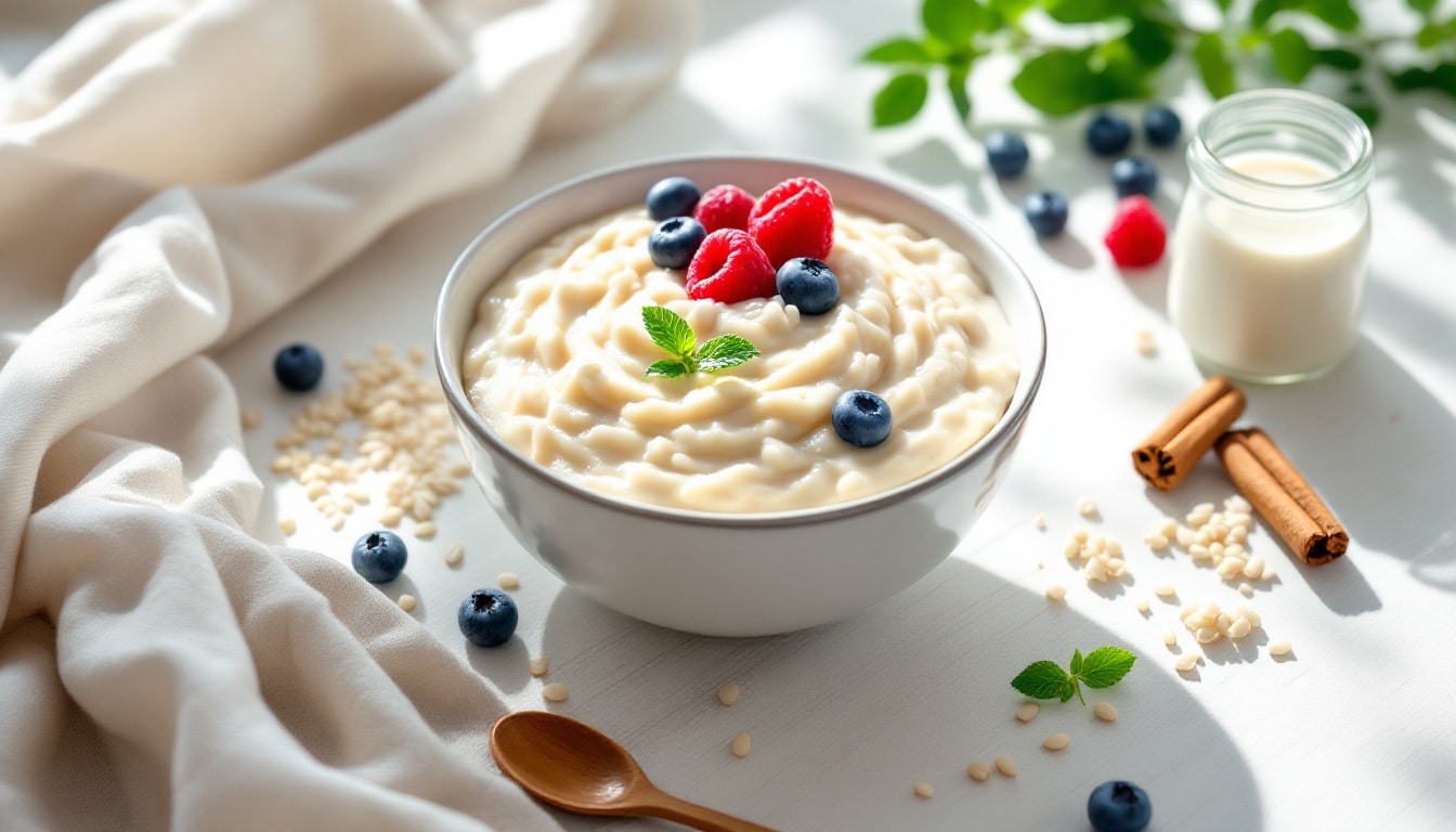 découvrez une recette facile et légère de riz au lait healthy, sans sucre raffiné, pour un dessert gourmand et équilibré.